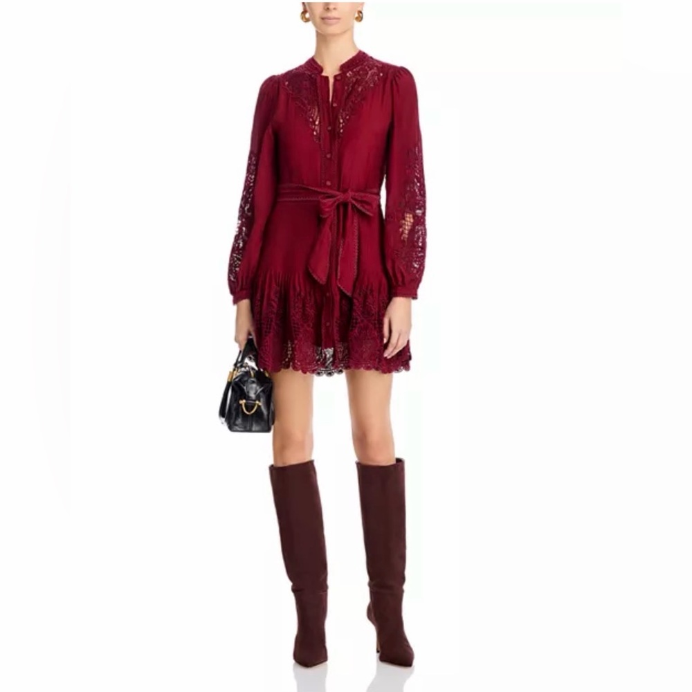 Farm Rio Long Sleeve Lace Detail Mini Dress - Picture 3 of 9
